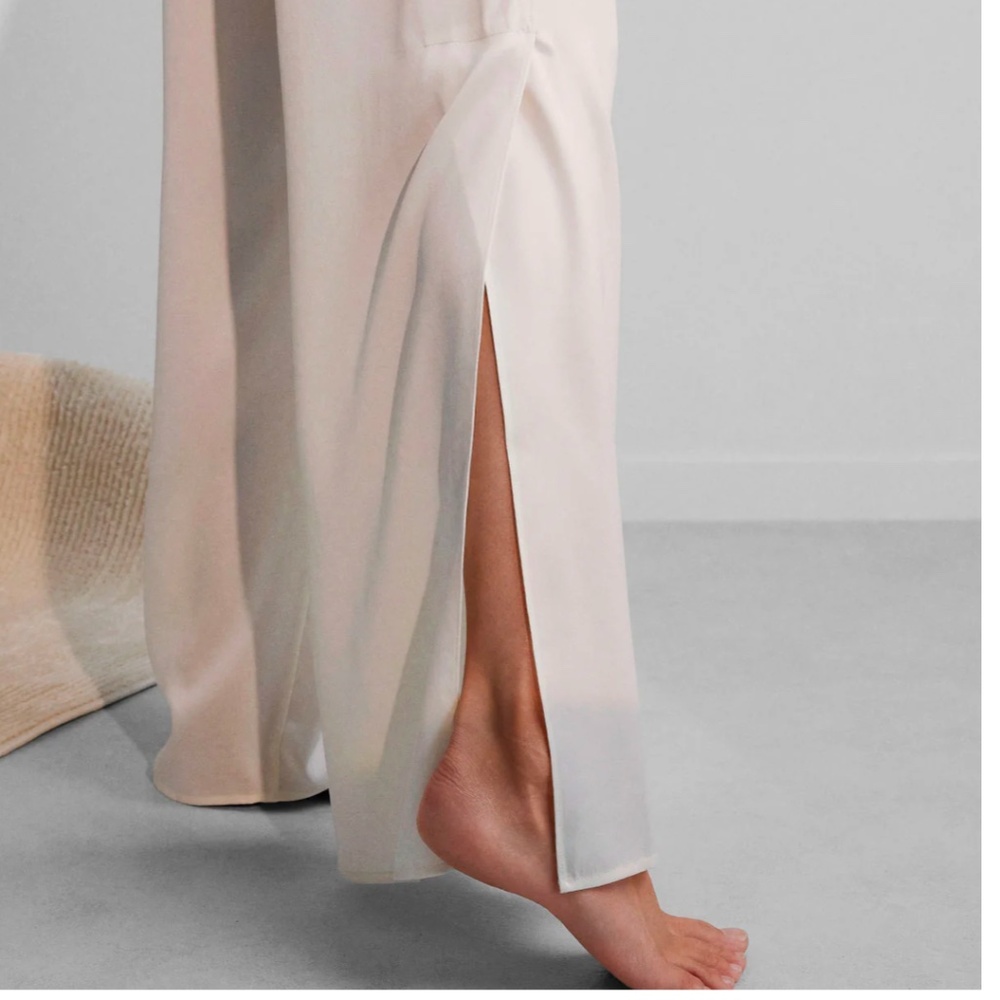 LUNYA BNWT Washable Silk High Rise Pant Set in Tranquil White Size M - Picture 5 of 9